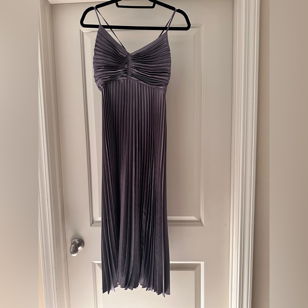 Banana Republic Gray Pleated A-line Gown